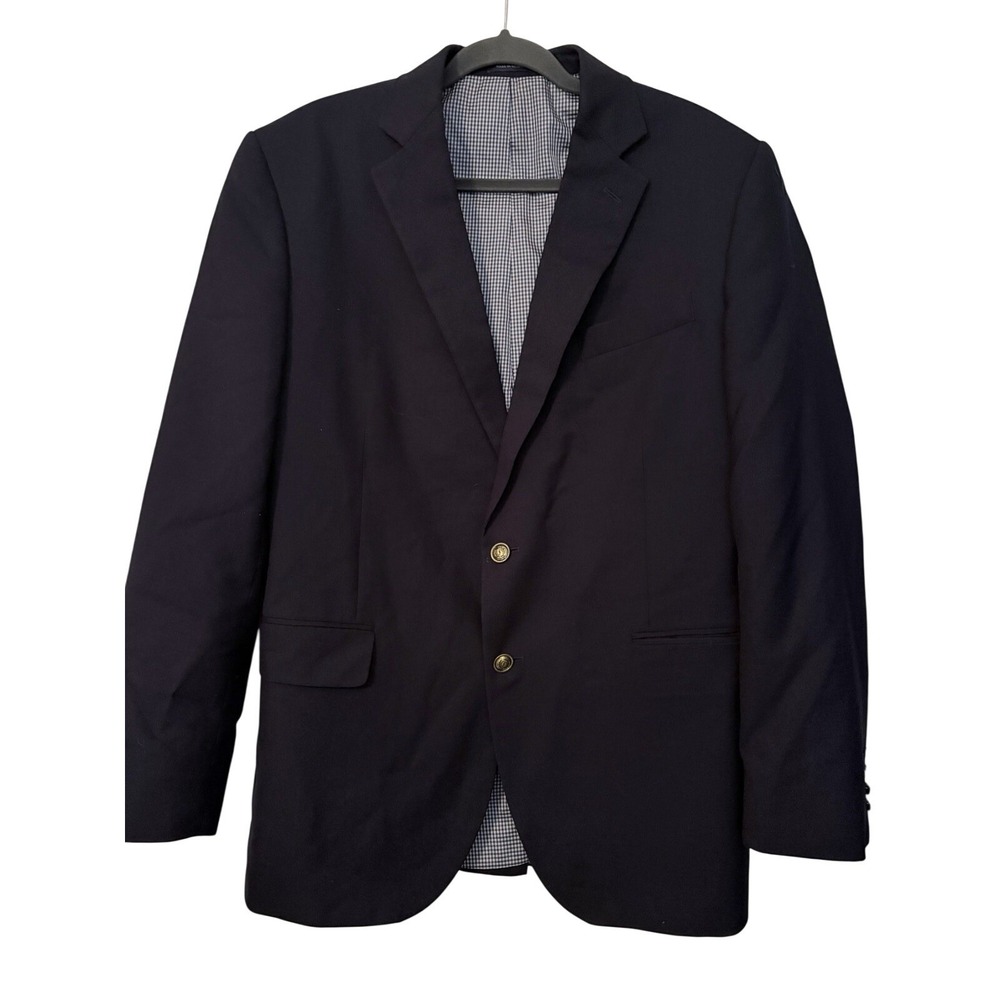 Stafford Blazer Jacket 44R Navy, Sport Coat, Wool, Gold Buttons, Preppy, Classic